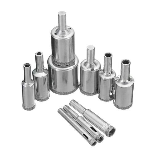budazhe 10Pcs Diamond Holesaw 6-0mm Core Drill Bit Set For