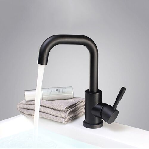 Modern Bathroom Basin Faucet Stainless Steel Black Spray Pai
