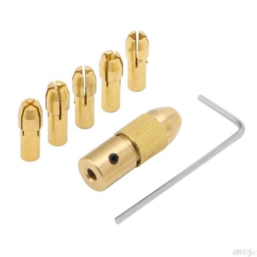 7Pcs 0.5-3mm Small Electric Drill Bit Collet Clamp Micro Twi