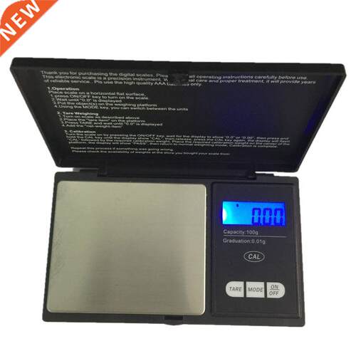 Precision100g 0.01g Mini Pocket Kitchen Scale Notebook Shape
