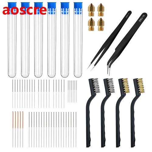 D Printer Brass Nozzle Cleaning Tool Set Stainless Steel No