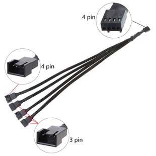 PWM 4pin Fan Sleeved Extension Splitter Hub Cables,Mboa