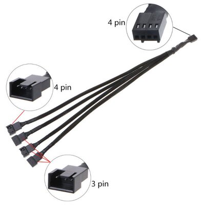 PWM 4pin Fan Sleeved Extension Splitter Hub Cables,Mboa