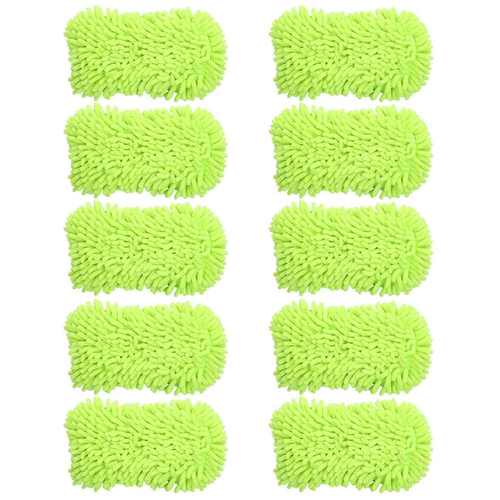 10Pcs Green Thicken Absorbent Chenille Car Washing Brush Dus