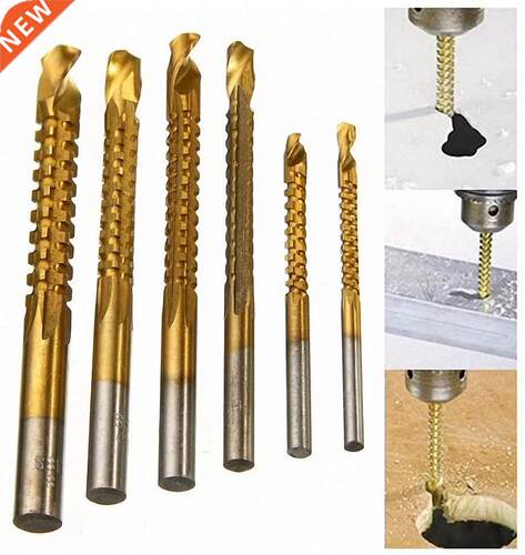 6pcs 3-8mm Titanium Coated HSS Drill Bit Electric Drill Plas