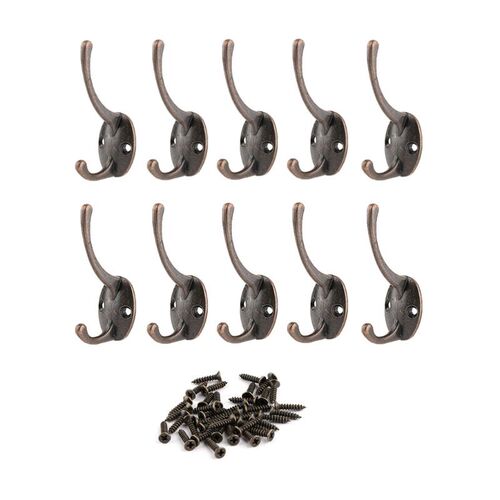 10Pcs/set Alloy Vintage Wardrobe Hook Bathroom Coat Hat Hook