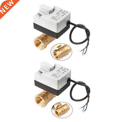 2 Pcs Ac220V 2 Way 3 Wires Motorized Ball Valve Electric Act