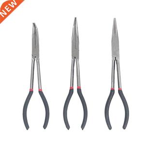 3X 11 inch EXTRA LONG NOSE PLIERS SET STRAIGHT BENT TIP ME