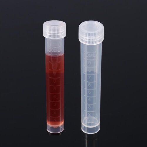 10pcs 10ml Plastic Frozen Test Tubes Vial Screw Seal White C