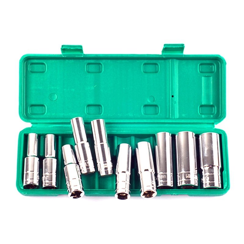 10Pcs 1/2 Inch Drive Deep Air Impact Socket Set Wrench Adapt