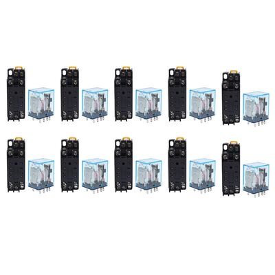 10X 220/240V AC Coil DPDT Power Relay MY2NJ 8 Pin With Socke