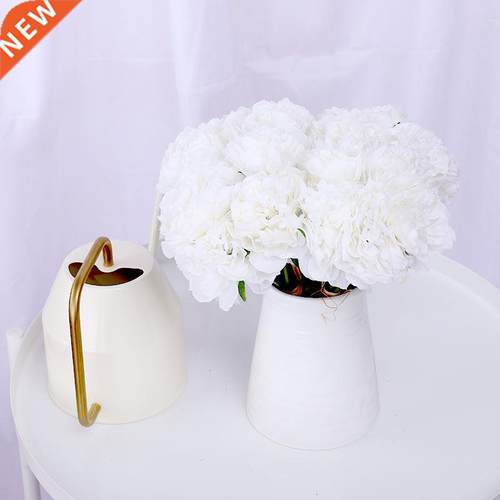 5pcs Silk Peonies Artificial Flowers White Wedding Home Deco