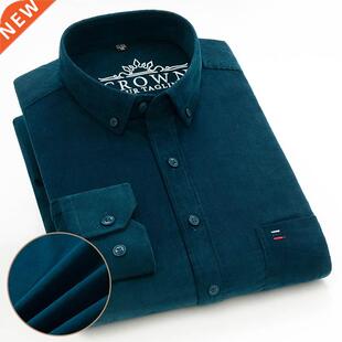Plus Size Cotton Corduroy Shirt for Men Casual S-7XL Busines