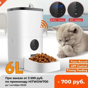 6L Automatic Pet Feeder Smart Remote Control 5S Voice Record