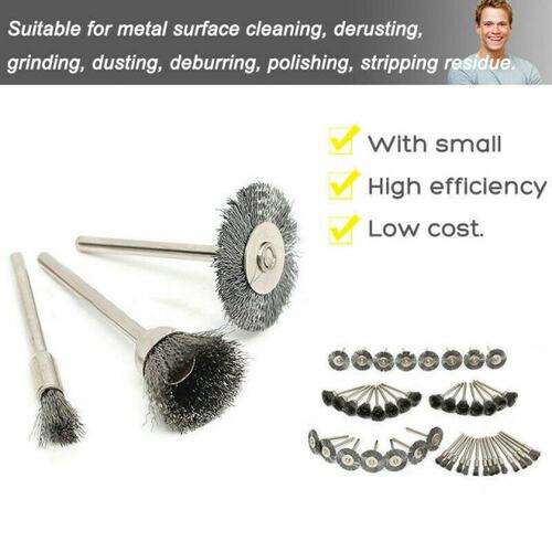 45pcs Steel Brush Removal Wheel Metal Rust Removal Brush kit