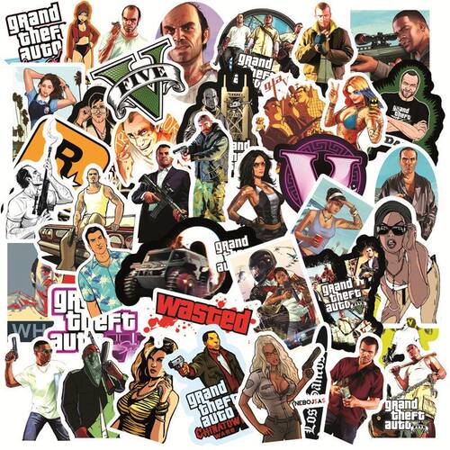 50 PCS GTA Game Stickers for Car Styling Bike Motorcycle Ph