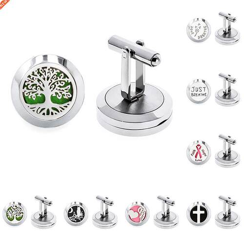 316L Stainless Steel Aromatherapy Cufflinks For Men Suit Shi
