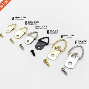 50pcs Golden Silver Black Triangle D-Ring Hanging Oil Painti