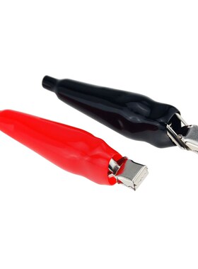 2PCS 10A Spring Type Sheath Alligator Clip Flat Mouth Wide M