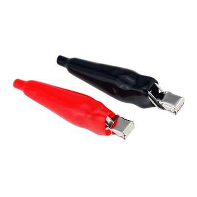 2PCS 10A Spring Type Sheath Alligator Clip Flat Mouth Wide M