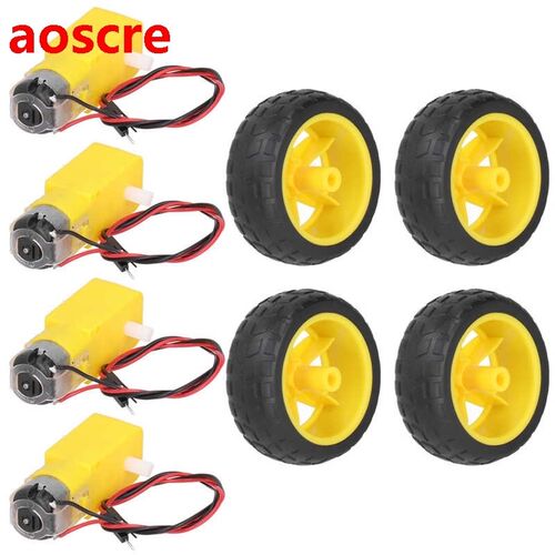 4Pcs Plastic Tire Wheel for RC Car DIY Smart Car Robot Parts