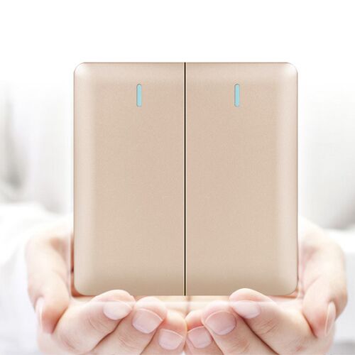 Wall Switch 1/2/3 Gang 1 2 Way Champagne Gold Luxury White P