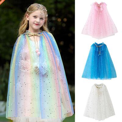 Halloween Costume Girls Rainbow Sequin Princess Shawl Colorf