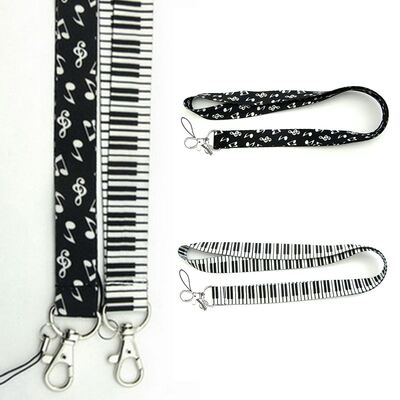 Cartoon Lanyards Piano Keys Notes Durable Hanging Home Handh