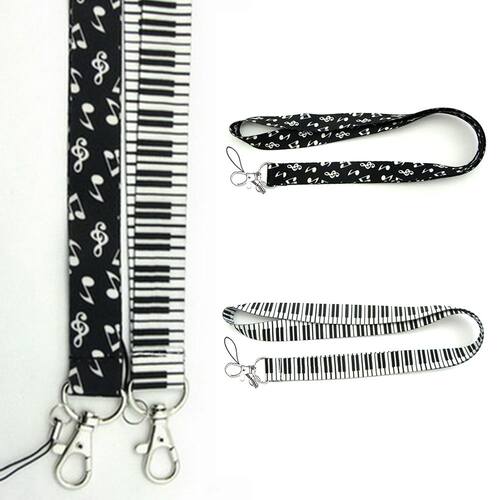 Cartoon Lanyards Piano Keys Notes Durable Hanging Home Handh