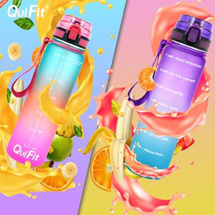 Quifit 1L 32oz Leakproof Tritran BPA Free Water Bottle with