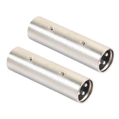 3Pin XLR Male to Male Plug Adaptor,Microphone Audio Adapter