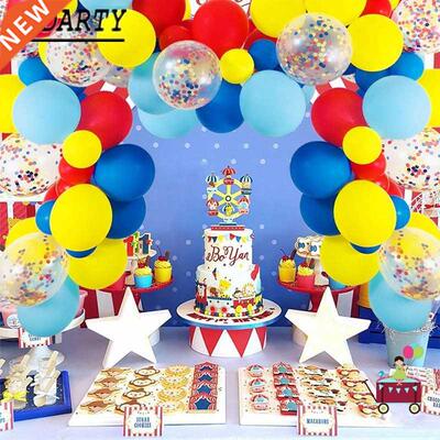 80PCS Circus Party Balloon Arch Suite Latex Red Yellow Dark