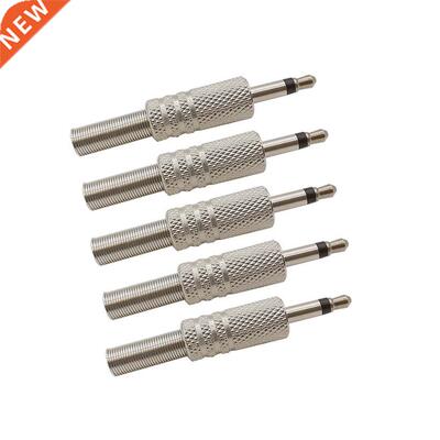 2/5Pcs 3.5mm 2 Pole Audio Plug Solder Connector With Metal S