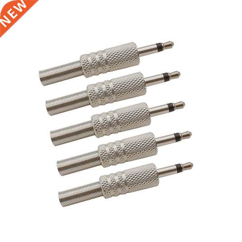 2/5Pcs 3.5mm 2 Pole Audio Plug Solder Connector With Metal S