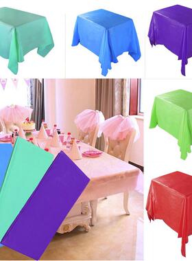 1PC Plastic Disposable Tablecloth Solid Color Wedding Birthd