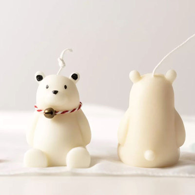 Cute Bear Candle Mold Unique Wax Mold Animal Bear Design Sc