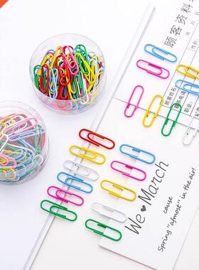 50pcs/box Rainbow Colored Paper Clip Metal Clips Memo Clip B