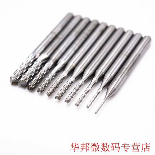 Engraving Cutter Rotary CNC End Mill Wood Tool 10Pcs 1/8 0.8