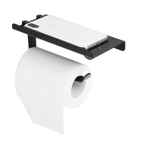 Space Aluminum Toilet Bathroom Paper Holder Phone Shelf Wall