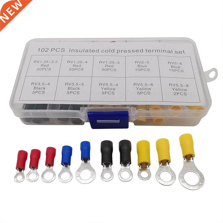102Pcs/Box RV Rng Termnals Electrcal Crmp Wre Cable Con