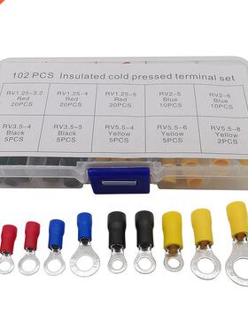 102Pcs/Box RV Rng Termnals Electrcal Crmp Wre Cable Con