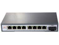9 Port Swtch 8 Port AF PoE Ports and 1 Fber Uplnk EEE802