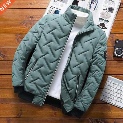 Autumn Jacket Men Cotton Padded Jacket Korean Fashion Setwea