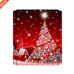 D Christmas Decor Printed Curtain Creative Drapery Drapes D