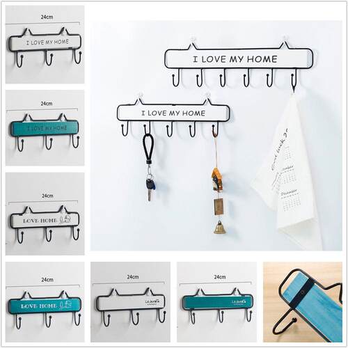 Wall Mount Key Rack Hanger Holder 3 Hooks Chain Storage Keys
