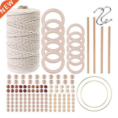 Macrame Cord Kits,Cotton Macrame Cord Rope Wood Beads Wood R