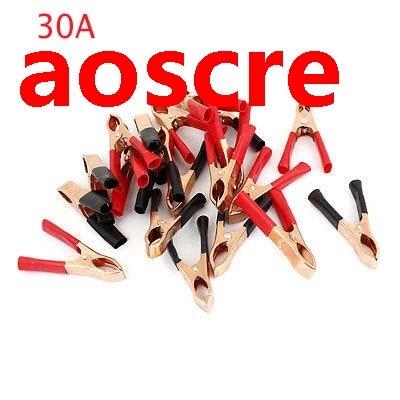 20 Pcs 75mm Plastic Covered Metal Alligator Clips Clamps 30A