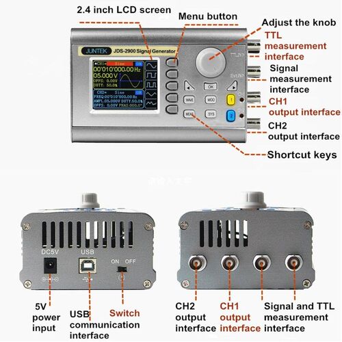 2-Channel DDS Signal Generator Counter Frequency 15 MHz Sign