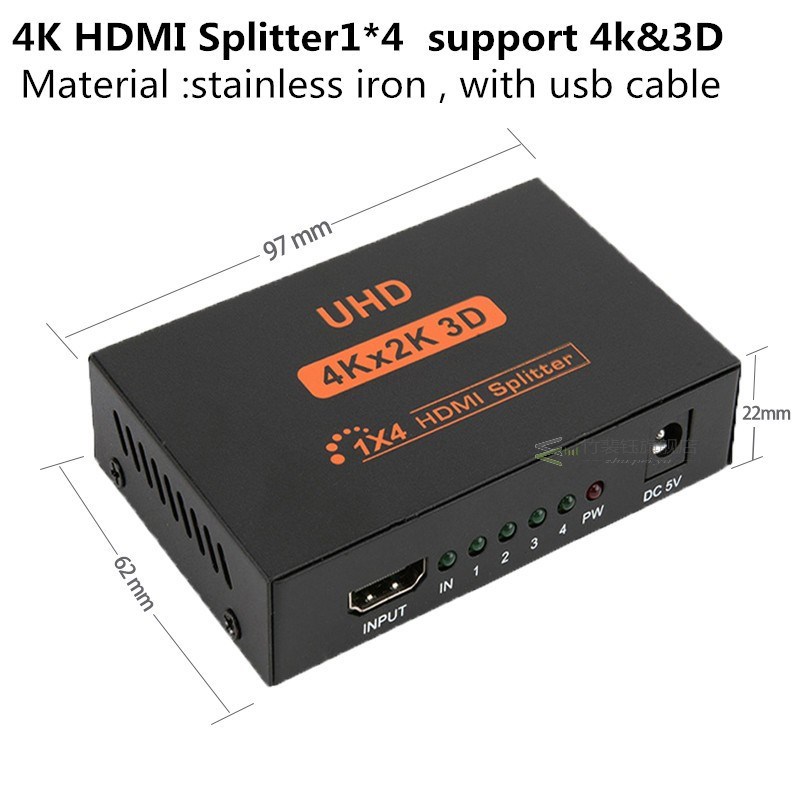 Hdmi Splitter 1 in 2 out 1080p 4K 1x2 1x4 HDCP Stripper 3D S
