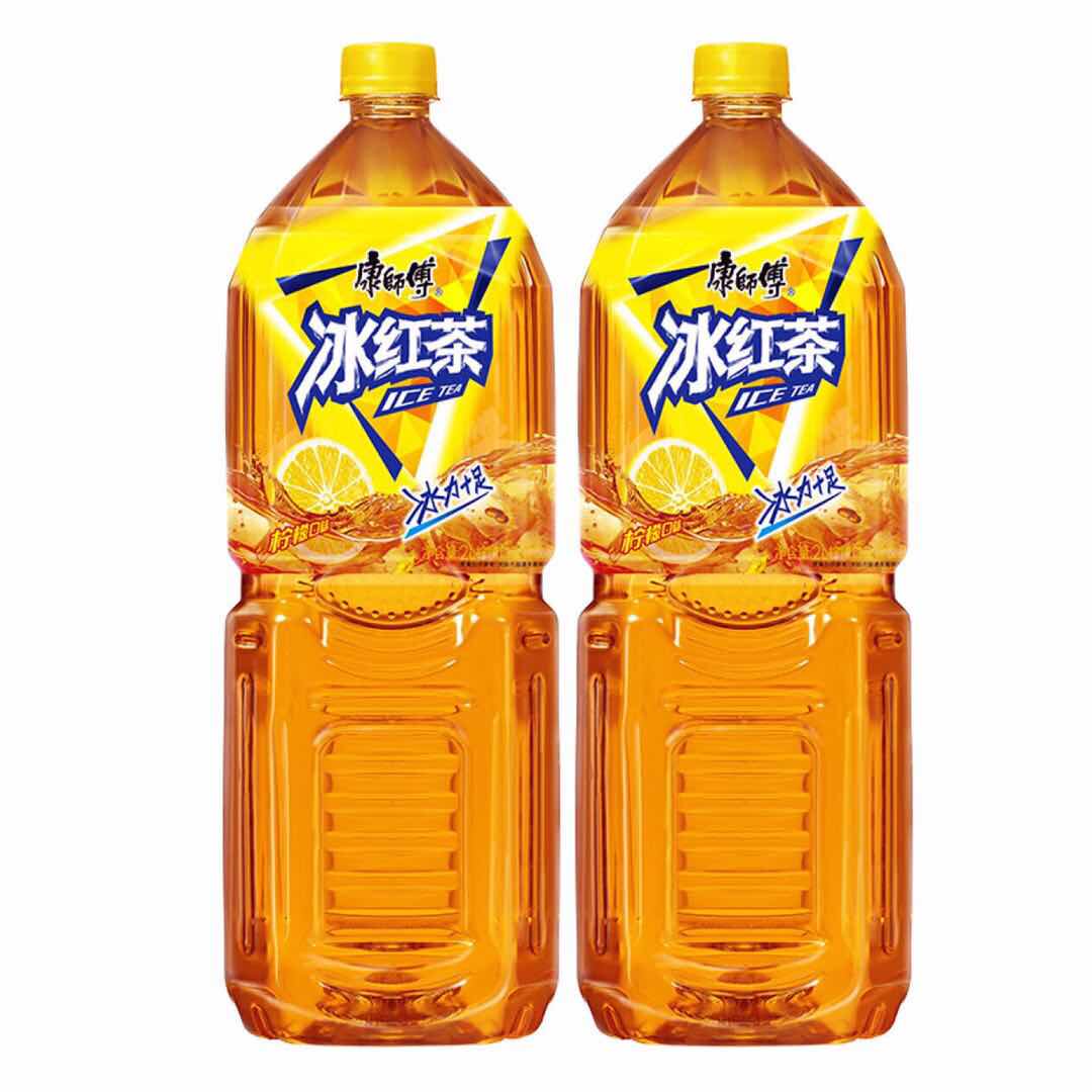 康师傅冰红茶柠檬味2000ml*2瓶整箱饮料批发餐饮清凉果汁饮品2升